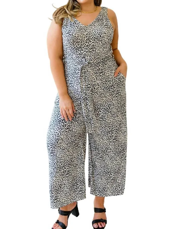 High End Designer Brands Discount Wild Thing Animal Print Jumpsuit In Multi