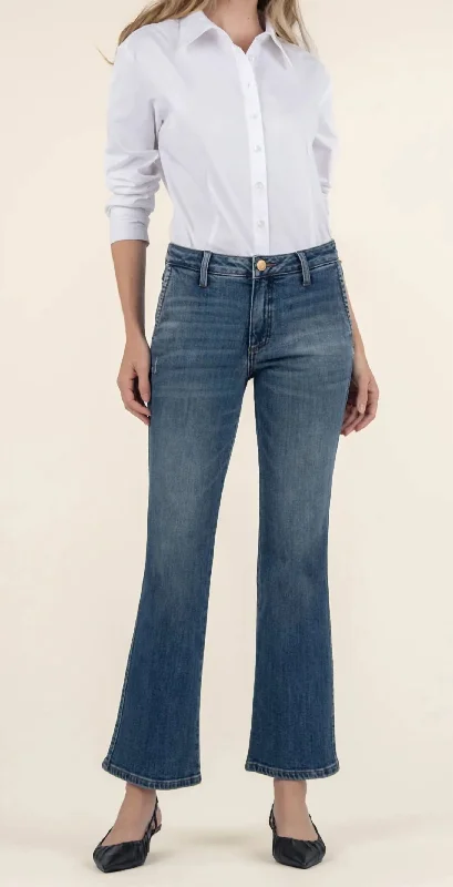 Big Discounts Kelsey Mid Rise Ankle Flare Jean In Effectiveness W/dk Base Wash