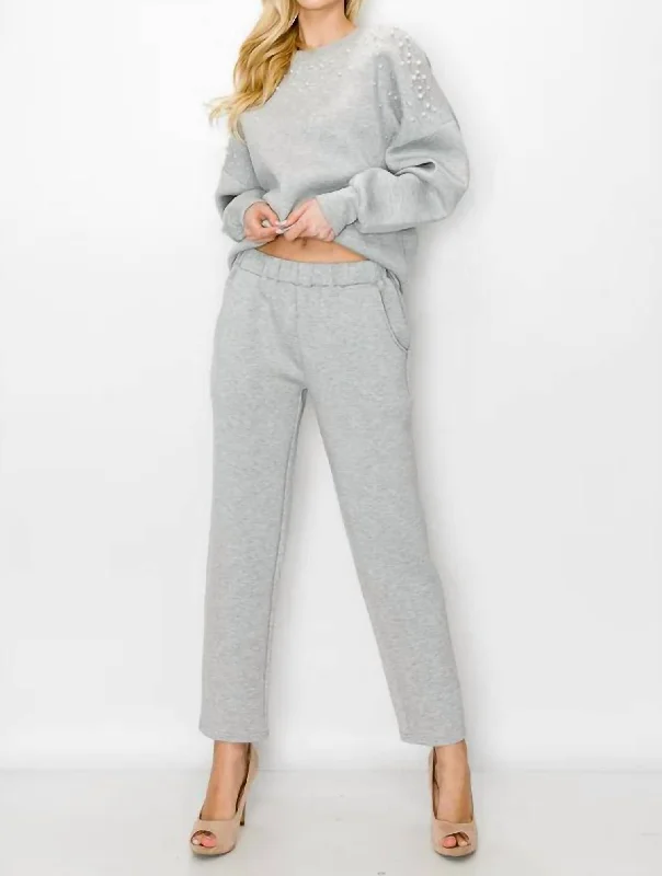 Unleash Your Fashion Felice Sweatpants In Heather Grey