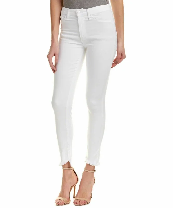 Special Offer For You Flawless Ankle Slanted Raw Hem High Rise Skinny Jeans In White