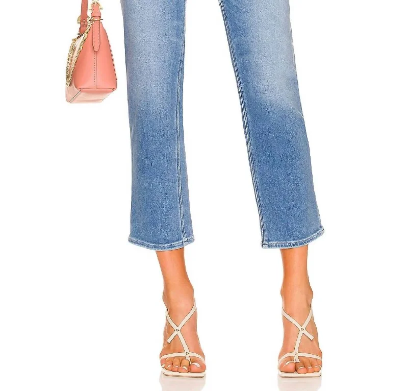 Lighten Up With Nordic Styles Stella Crop Jean In Sea Water Distressed