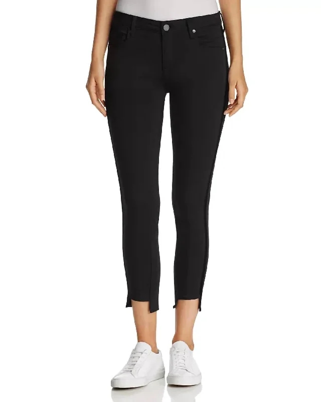 Earthy Tones Twisted Tuxedo Pants In Eternal Black