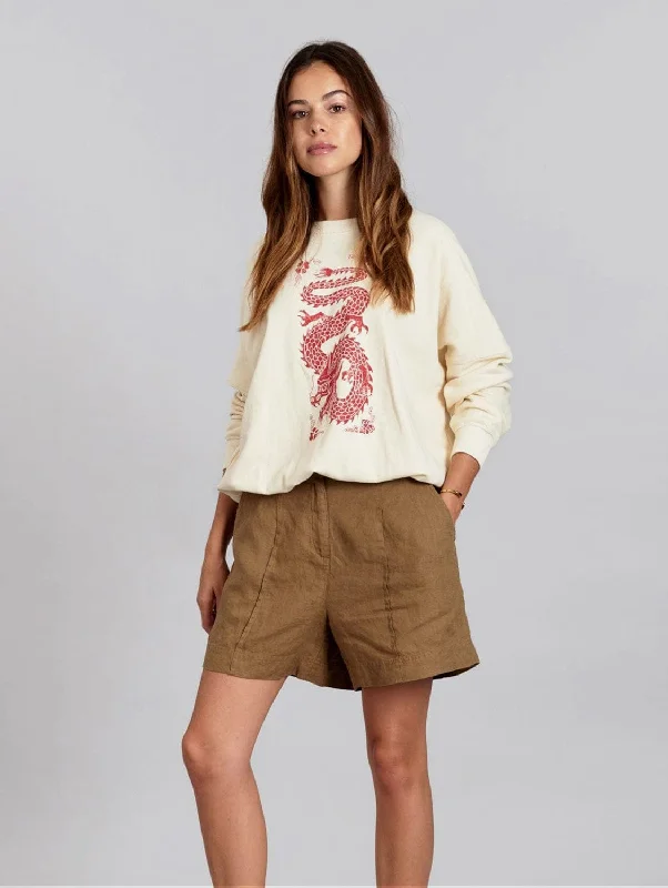 Unleash Your Trendy Side Emmie Women's Linen Shorts | Khaki