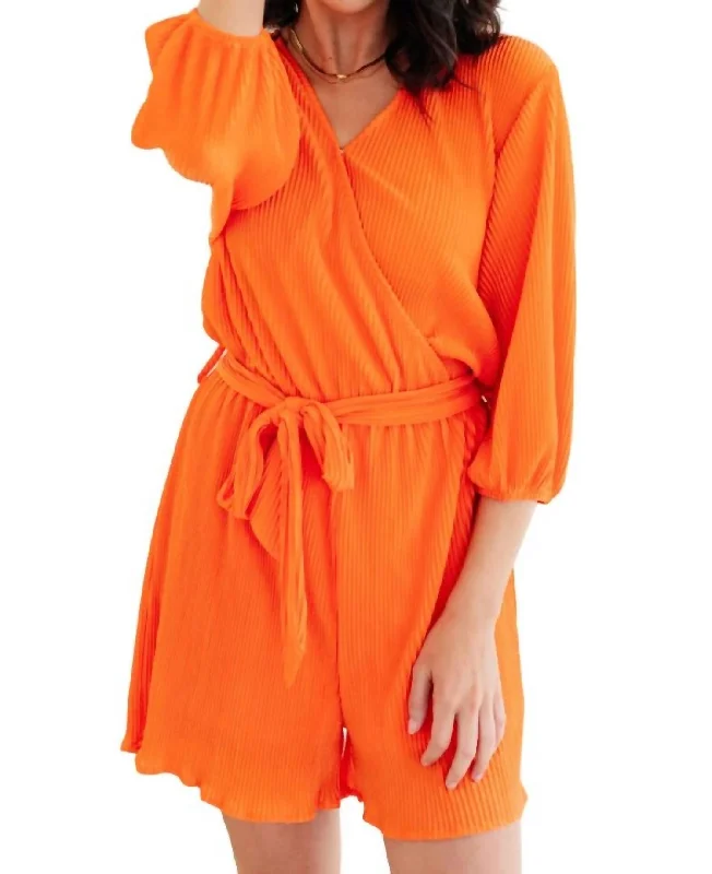 Odd Size Clearance Sale Roll With Me Romper In Tangerine