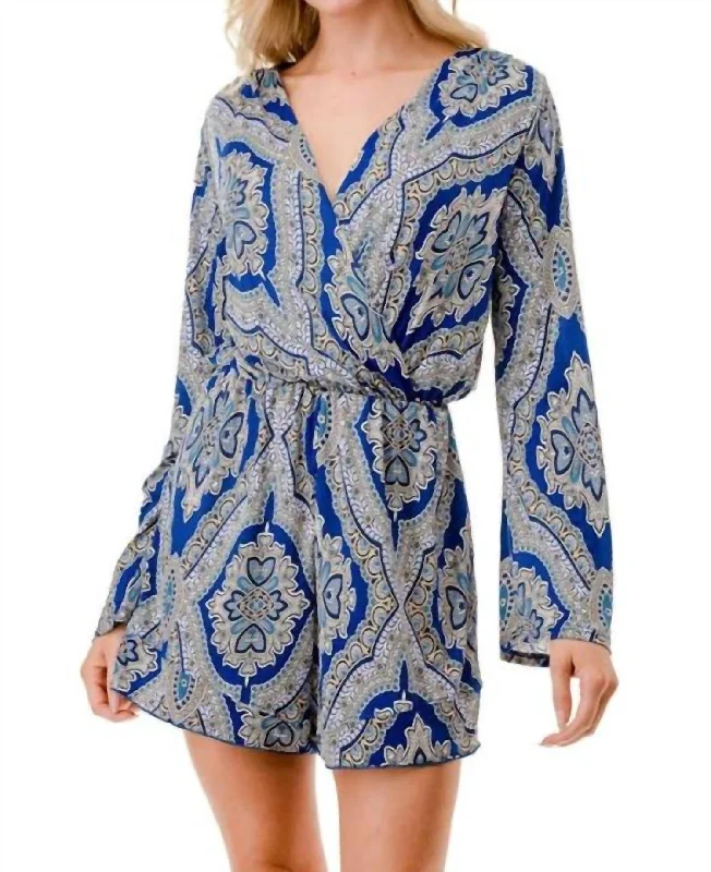 Everyday Glamour Printed Romper In Paisley