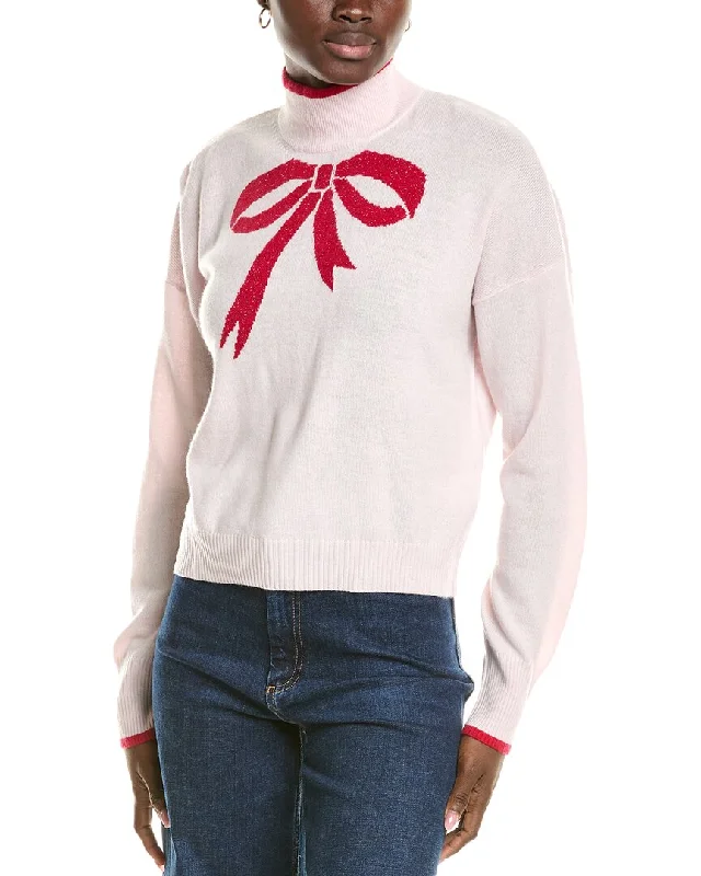 Holiday Sale Brodie Cashmere Wool & Cashmere-Blend Lurex Bow Mock Neck Jumper