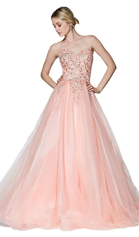 Chic And Edgy Cinderella Divine - KV1037 Adorned Lace Bodice Tulle Gown