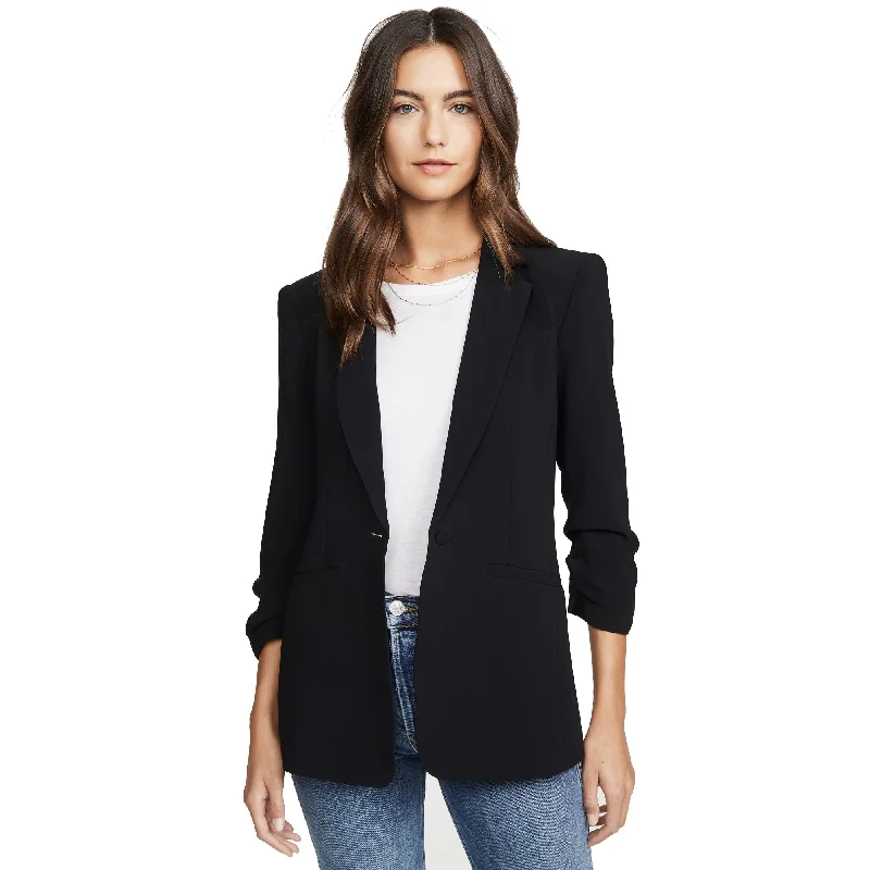 Tropical Island - Inspired Attire Cinq à Sept Women's Crepe Khloe Black One Button Blazer Jacket Suit