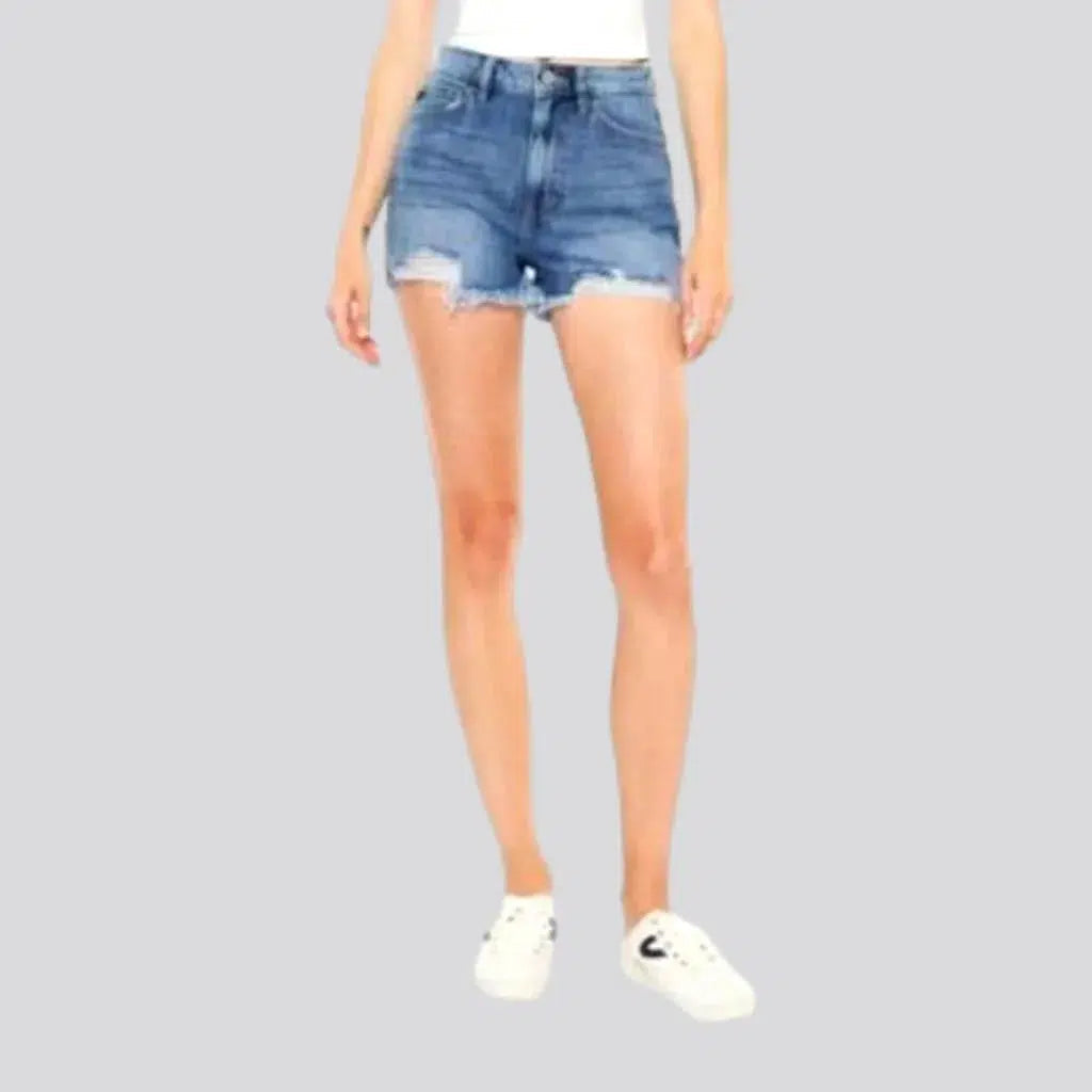 Stylish Statements High-waist straight denim shorts for women