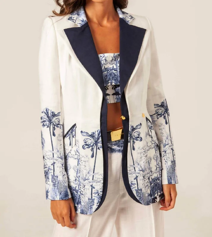 Ends Soon Savage Wild Blazer In White/navy