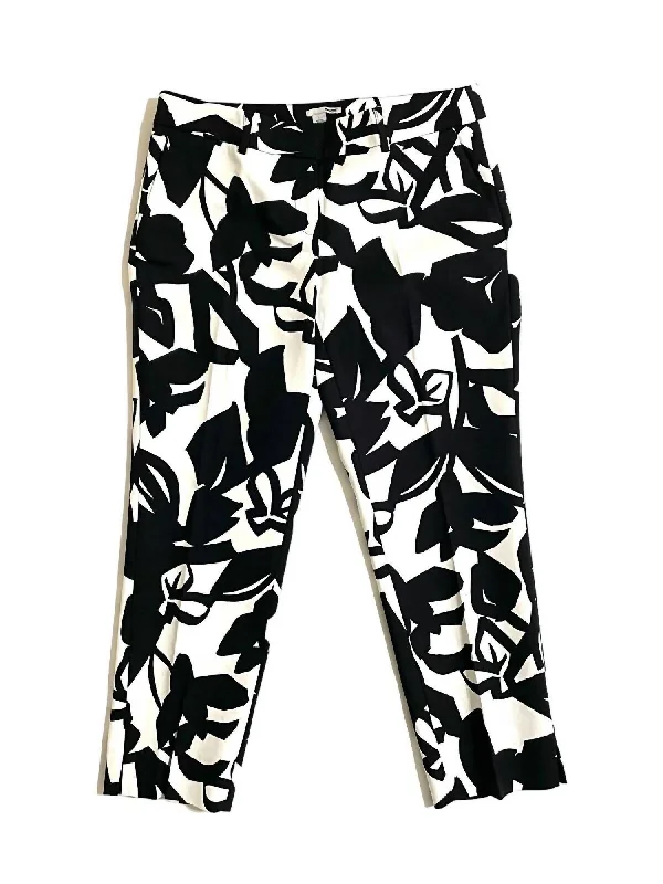 Sale Event, Prices Rock Women's Floral Print Stretch Cropped Pants In Black, White