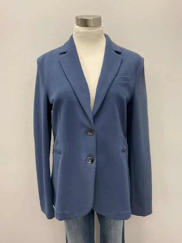 Budget Saver Long Cotton Slim Fit Jacket In Blue