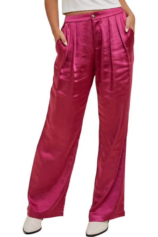 Limited Time Offer Satin Pants In Fuchsia