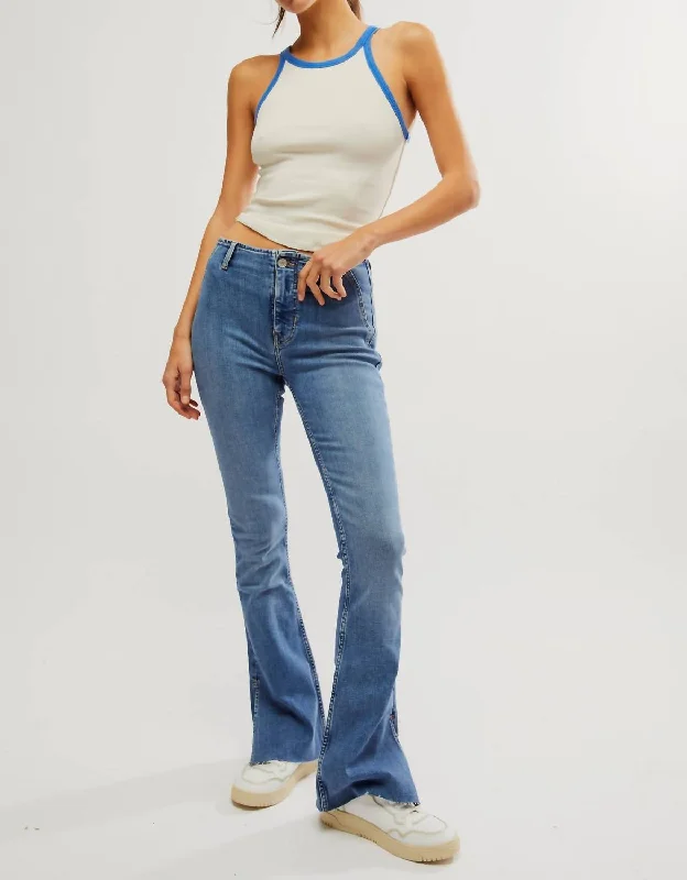 Eclectic Style Wardrobe Level Up Bootcut Jeans In Sunburst Blue