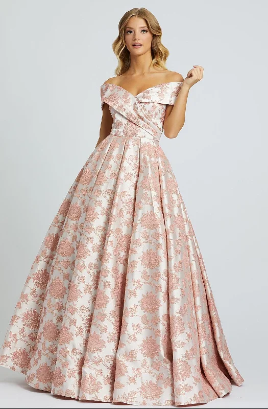 Flash Sale Now Ieena Duggal - Off Shoulder Floral Brocade Ballgown 25918ISC