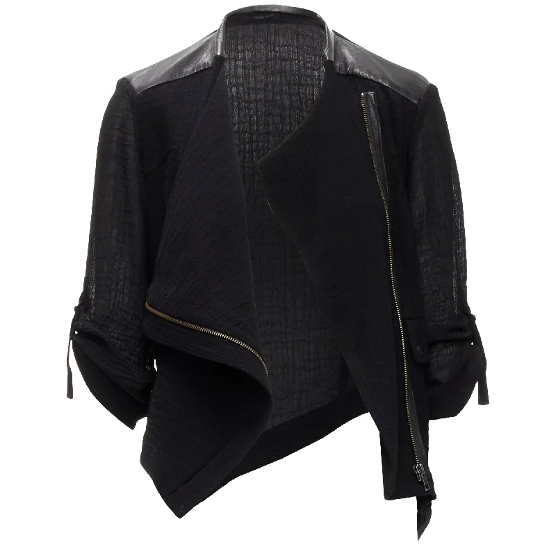 Fashion For Every Occasion Helmut Lang sheep leather detail bias drape biker jacket