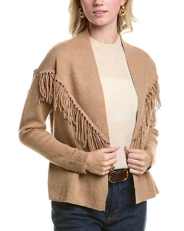 Trendy Attire For Her MEIR Fringe Wool & Cashmere-Blend Cardigan