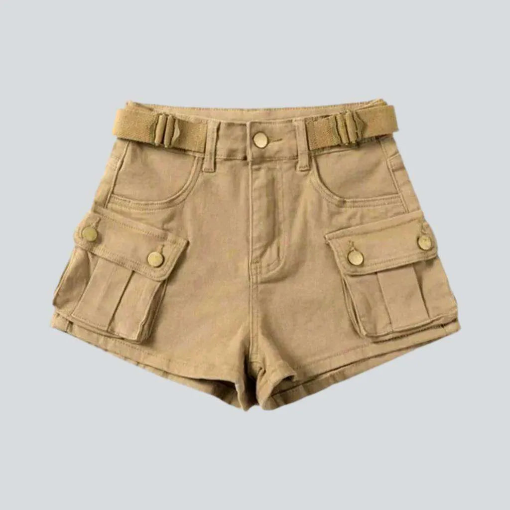 Latest Trends Cargo color women's denim shorts