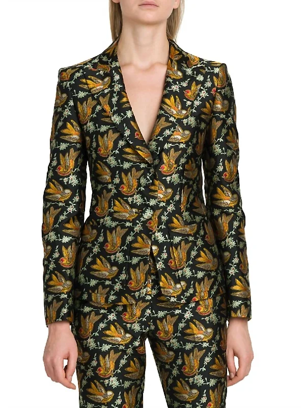 Trending Items Bird Jacquard Jacket In Black