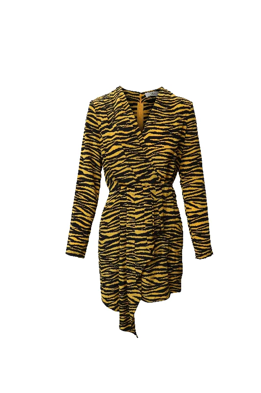 Last Chance Sale A.L.C Jensen Tiger Print Dress in Multicolor Silk