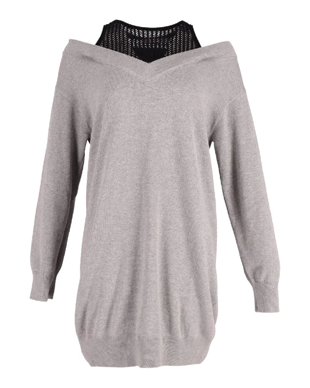 Trend Alert Alexander Wang Bi-Layer Sweater Dress in Grey Cotton