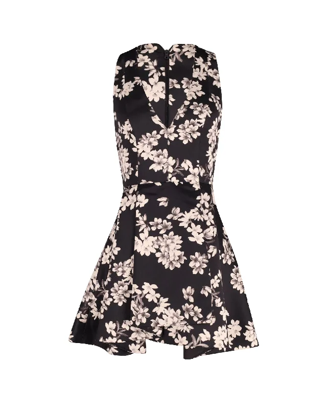 Limited Time Offer Alice + Olivia Cherry Blossom Print Dress in Black Polyester