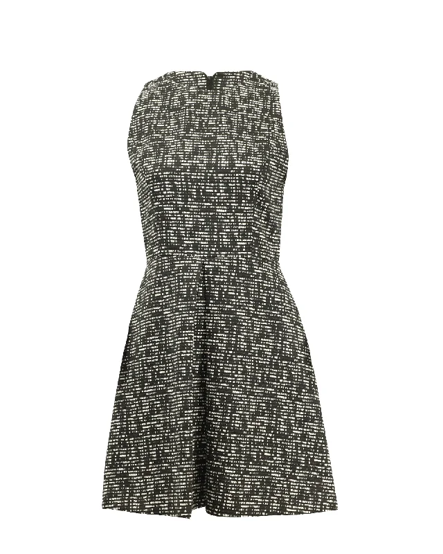 Today Only Alice + Olivia Janette Tweed Dress in Black Cotton