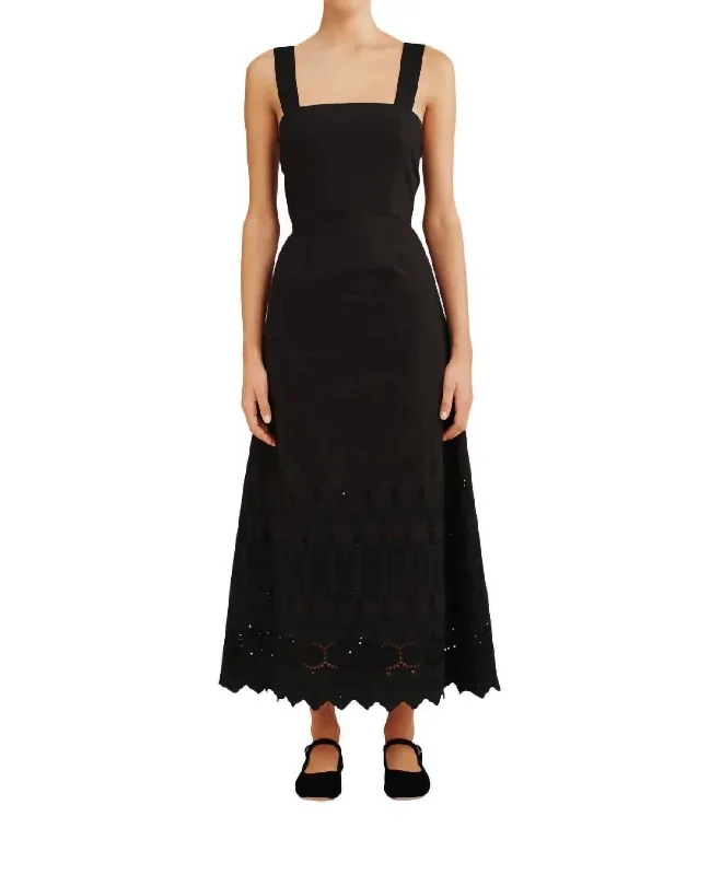 Contemporary Elegance Amelia Square Neck Dress In Black