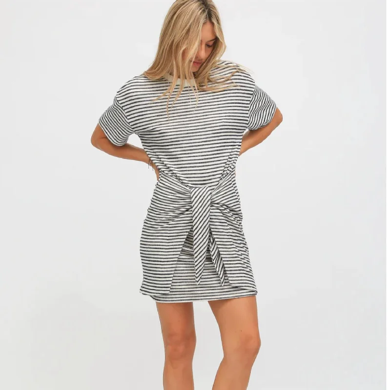 Street Style Fashion Bobby Slub Dress In Sailor Stripe Onyx/chalk