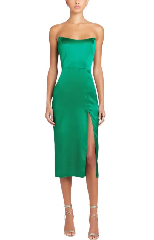 Modern Romance Chamberlain Silk Dress In Green