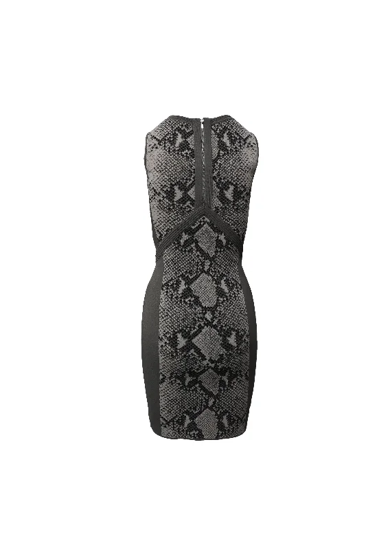 Great Prices On Feminine Styles Diane Von Furstenberg Snake Print Dress in Grey Rayon