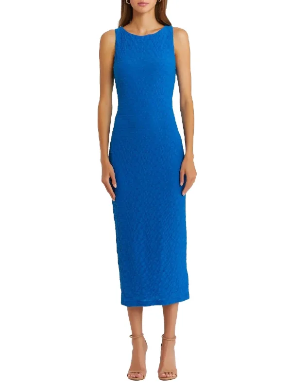 Chic And Edgy Elle Dress In Cobalt Blue