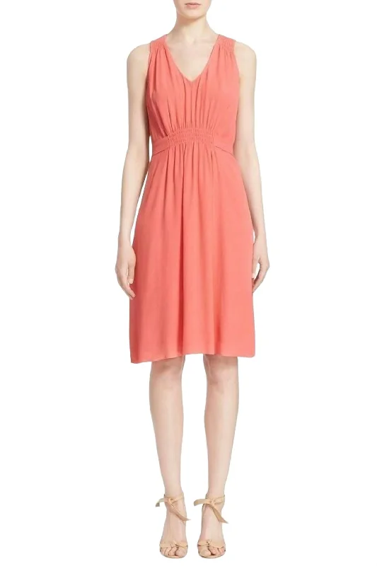 Trend Alert Fluid Crepe Tie Back Dress In Watermelon