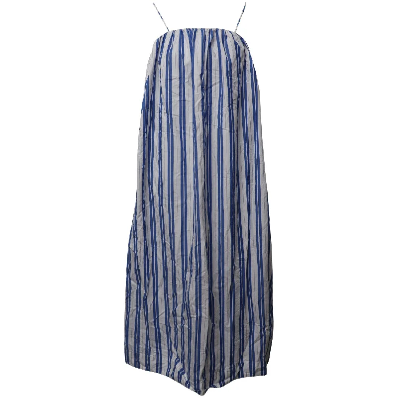 Weekend Special Ganni Aya Striped Maxi Tent Dress in Blue/White Cotton