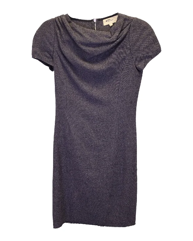 Clearance Sale Isabel Marant Etoile Cowl Neck Shift Dress in Grey Wool