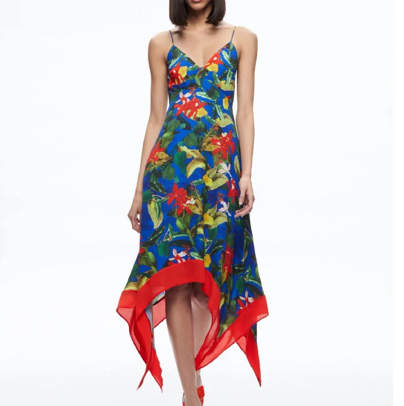 Luxe Layering Kayson Dress In Tropical Sunshine Sapphire