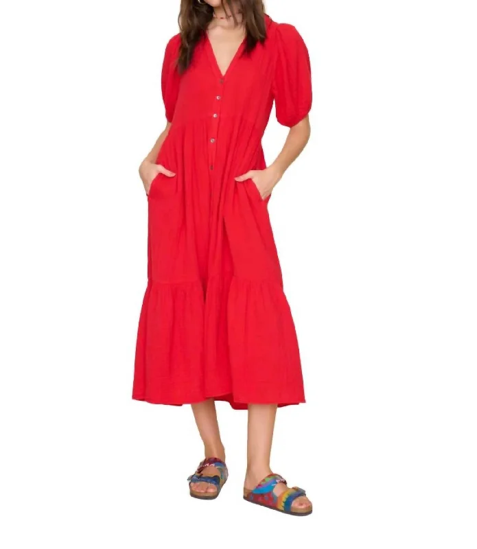 End Of Season Sale Lennox Dress In Real Red