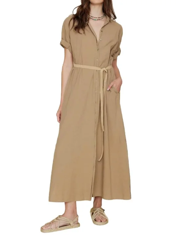 Chic And Trendy Linnet Dress In Beige Coast