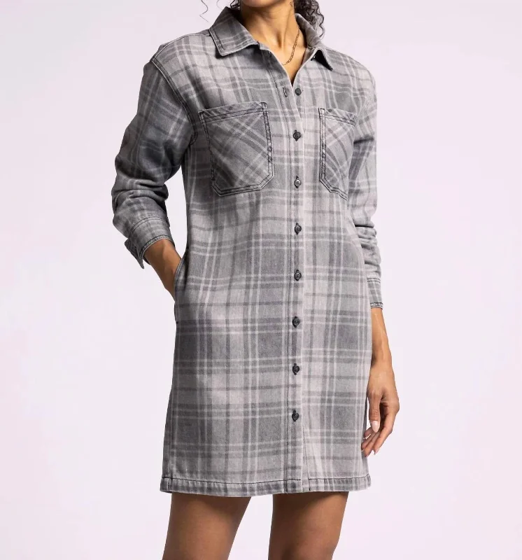 You'Ll Love Us Because Mona Dress In Black Plaid