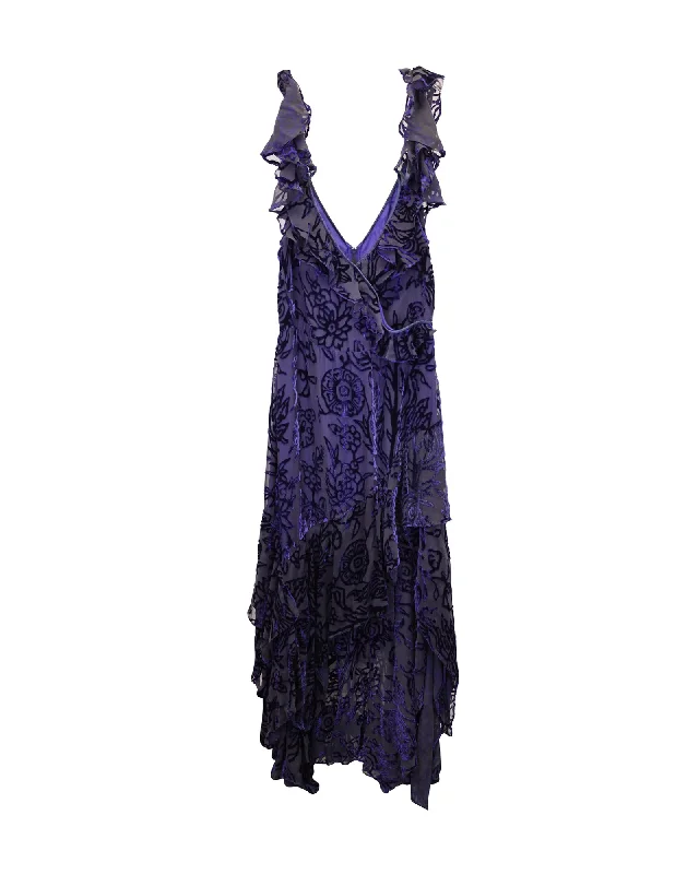 Flash Sale Event Peter Pilotto Ruffled Cocktail Dress in Violet Viscose