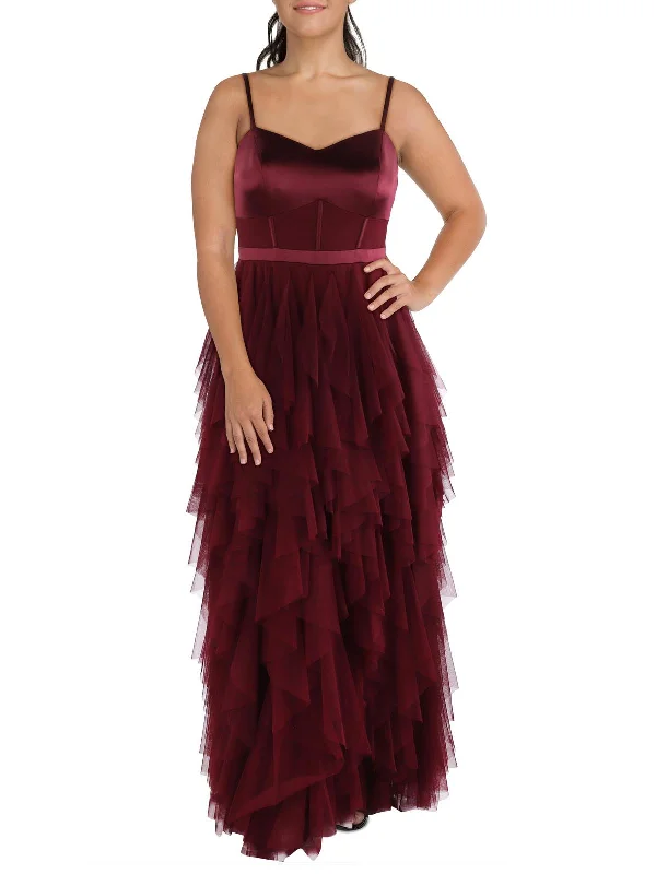 Limited - Edition Drops Plus Womens Tiered Polyester Evening Dress