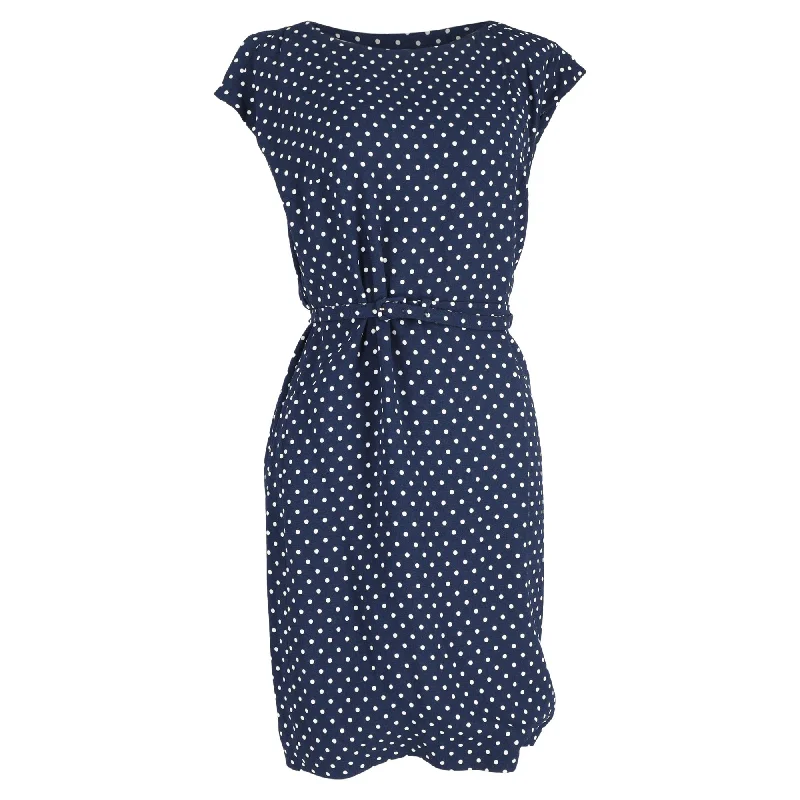 Now On Sale For Chic Urban Styles Prada Polka Dot Dress in Blue Viscose