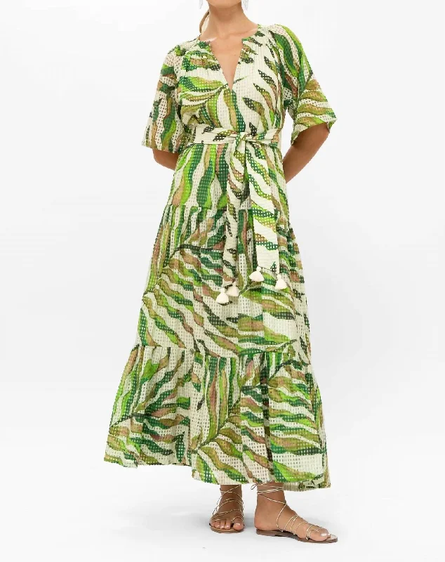 Save On Inspired Styles Raglan Belted Maxi In Maldive Green