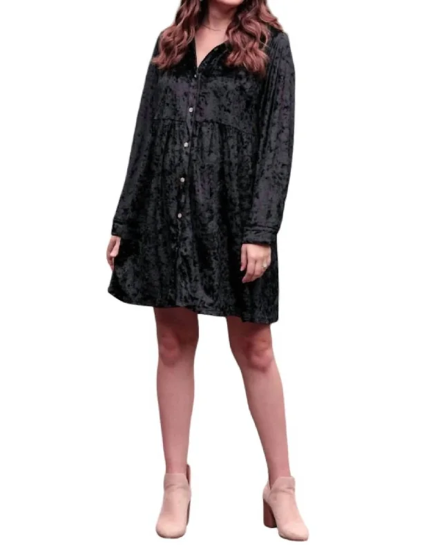 Comfort First Women's Wear Selma Velvet Dress In Black