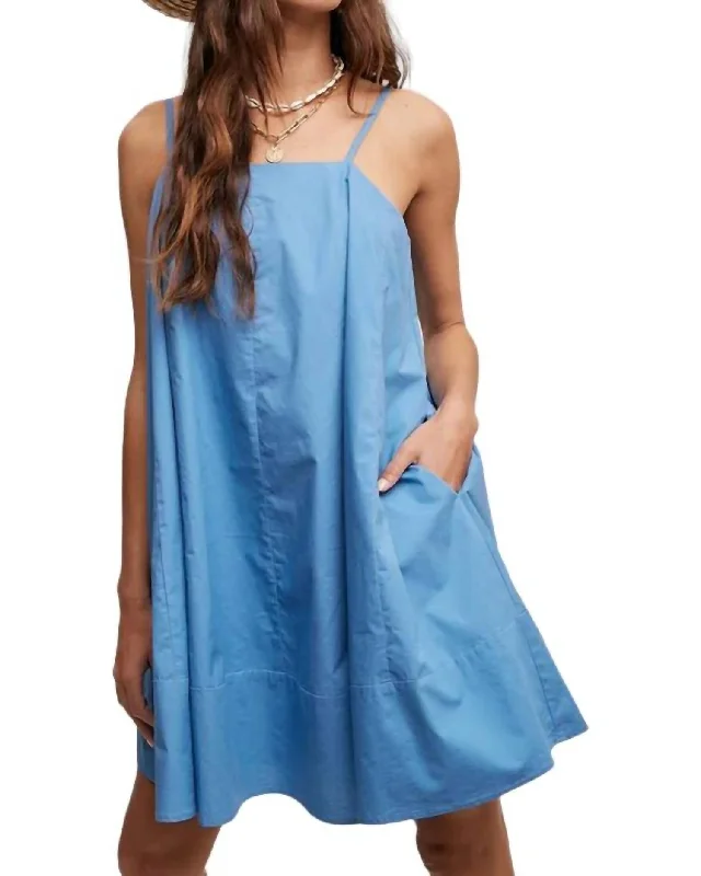 Trendy Fashion Sale Strap Swing Dress In French Blue