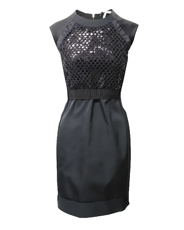 Flash Deals Victoria Beckham Sequin Lined Dress in Black Polyester