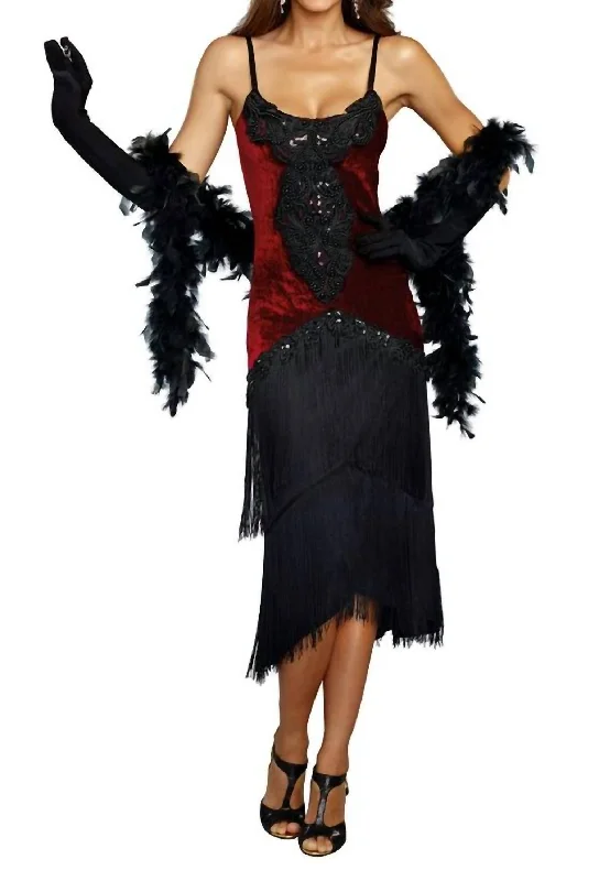 Big Savings Women's Million Dollar Baby Flapper Costume In Black/red