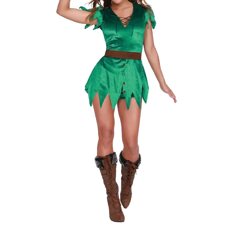 Designer Wear On Sale Women's Mischief In Neverland Costume In Green