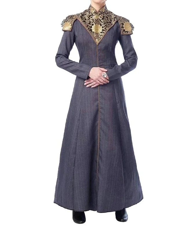 Spring Fashion Women's Queen Of Kingdoms Costume In Grey/gold