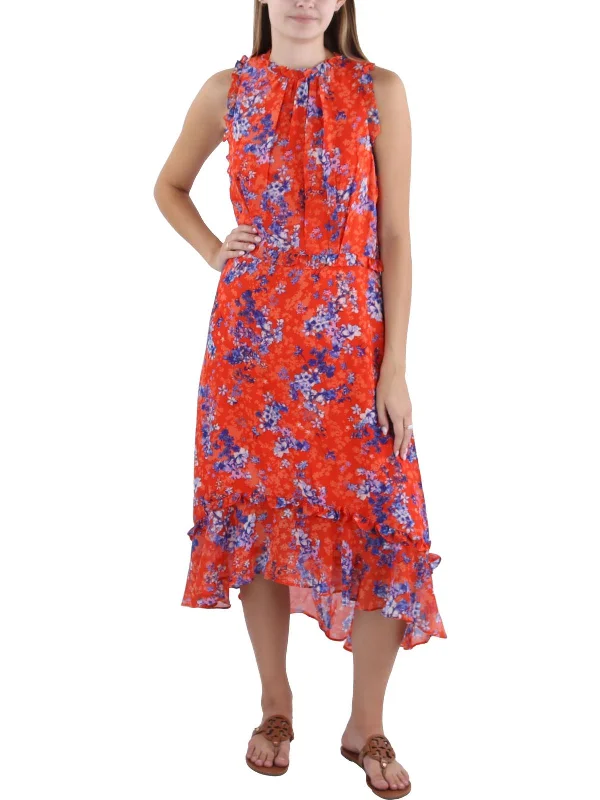 Sustainable Fashion Extravaganza Womens Ruffled Long Sheath Dress